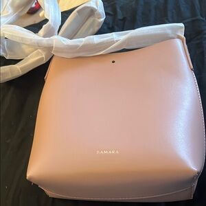 Samara Pink Crossbody Bag with Textured Leather and Structured Shape